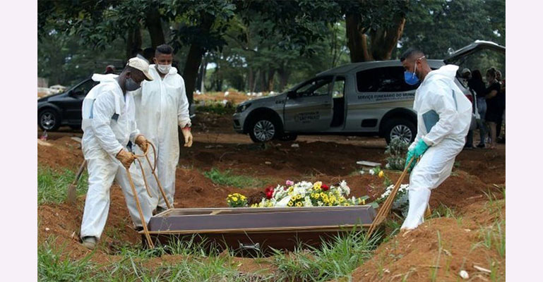 গত ২৪ ঘণ্টায় সর্বোচ্চ মৃত্যু ব্রাজিলে, দ্বিতীয় স্থানে ভারত