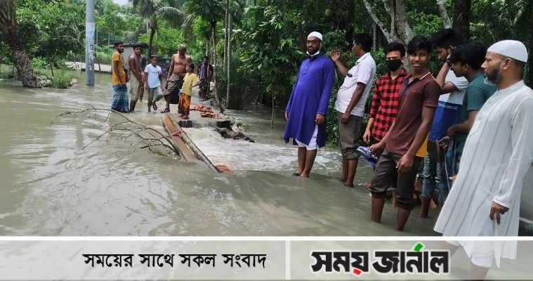 মোড়েলগঞ্জে জোয়ারের পানিতে ধসে পড়েছে ৭টি রাস্তা
