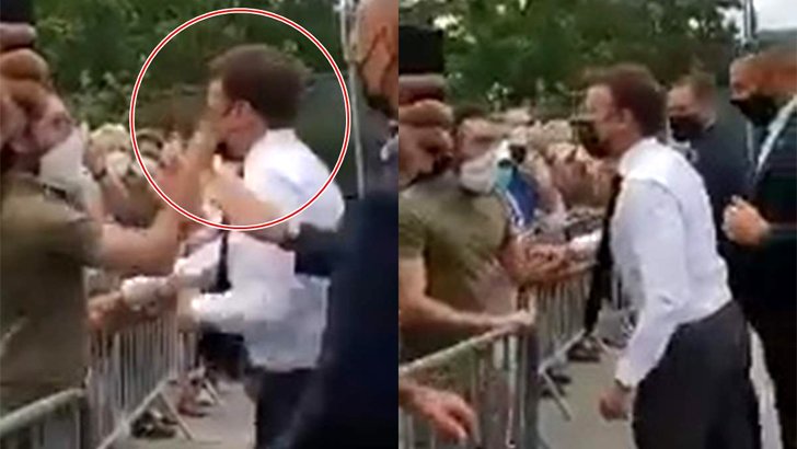 রাস্তায় চড় খেলেন ফ্রান্সের প্রেসিডেন্ট ম্যাক্রোঁ