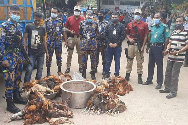 'এয়ারপোর্ট রেস্টুরেন্ট' থেকে ২০০টি মরা মুরগিসহ আটক ৭