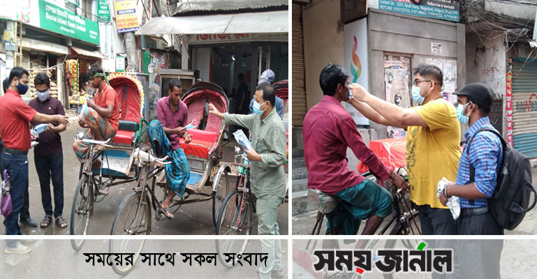 করোনা সচেতনতায় রাজধানীতে ওয়াইজেএফবি'র প্রচারণা