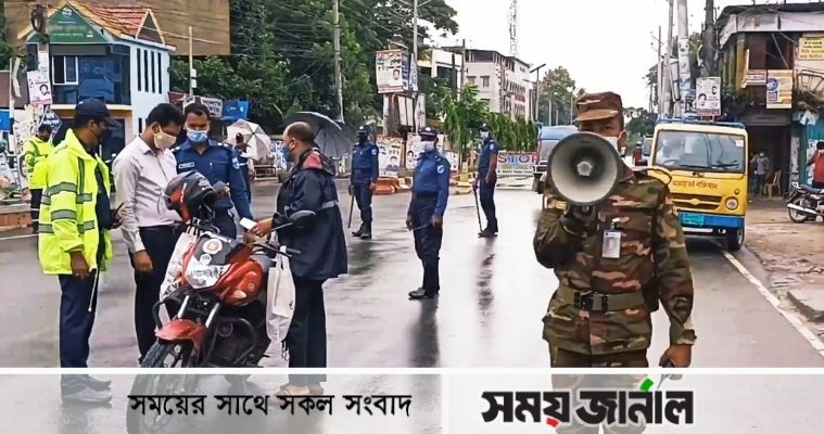 ফরিদপুরে লকডাউন কার্যকরে কাজ করছে সেনাবাহিনী