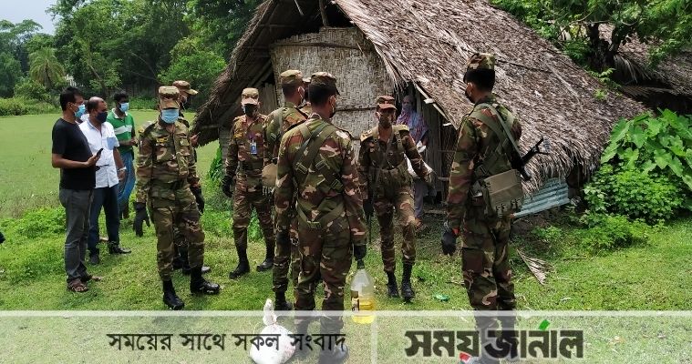 মোড়েলগঞ্জে খাদ্য সহায়তা নিয়ে অসহায়দের দুয়ারে সেনাবাহিনী