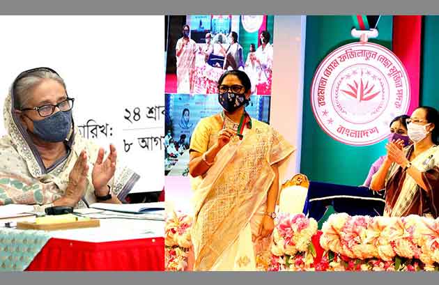 বঙ্গমাতা বেগম ফজিলাতুন্নেছা মুজিব পদক-২০২১ প্রদান করলেন প্রধানমন্ত্রী