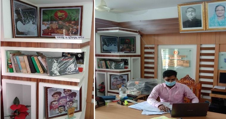 টুঙ্গিপাড়ায় বঙ্গবন্ধু ও মুক্তিযুদ্ধ কর্নার নির্মাণ করে প্রশংসিত সমাজসেবা অফিসার