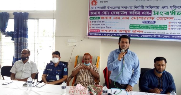 ফরিদপুরে ইউএনওকে সংবর্ধনা দিল মুক্তিযোদ্ধা সংসদ