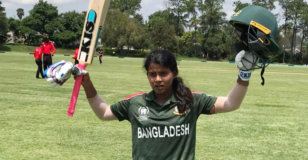 নারী ক্রিকেটে প্রথম সেঞ্চুরি শারমিনের