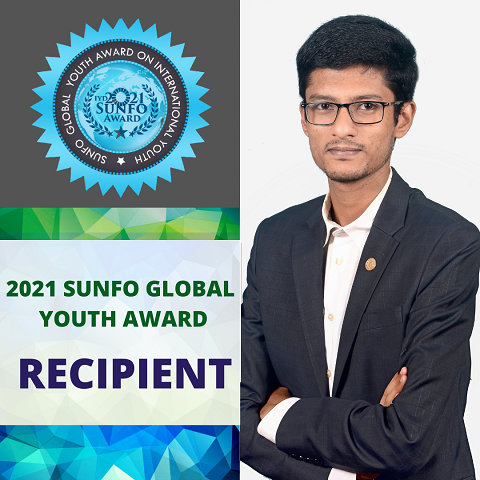 শ্রীলংকার সানফো গ্লোবাল ইয়ুথ অ্যাওয়ার্ড-২০২১ পেল বাংলাদেশের তানভীর