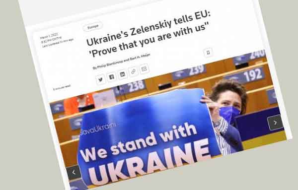 পাশে থাকার প্রমাণ দিন : ইইউকে জেলেনস্কি