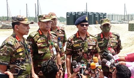 সেনাবাহিনী প্রধানের কক্সবাজার খুরুশকুল আশ্রয়ন প্রকল্প পরিদর্শন