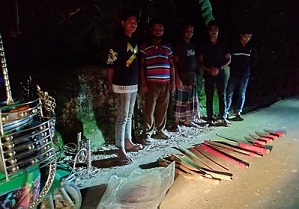 নোয়াখালীতে ঝোপে মিলল দেশীয় অস্ত্র