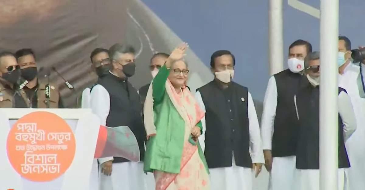 কাঁঠালবাড়ির জনসভায় শেখ হাসিনা