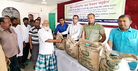 মোড়েলগঞ্জে ৭১০ কৃষক পেলেন বিনামূল্যে সার ও বীজ