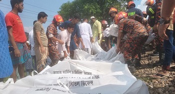 ট্রেনের ধাক্কায় নিহতদের ৯ জনের পরিচয় মিলেছে