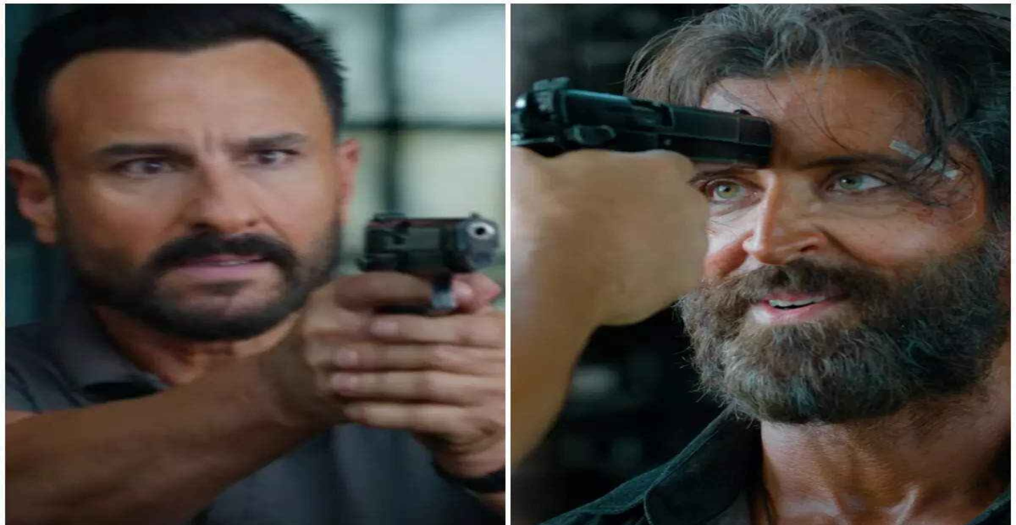 বিক্রম বেদা’র টিজারে মুখোমুখি দুই তারকা সাইফ ও হৃতিক