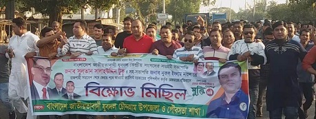 কেন্দ্রীয় যুবদল সভাপতি টুকুর গ্রেপ্তারের প্রতিবাদে চৌদ্দগ্রামে বিক্ষোভ মিছিল