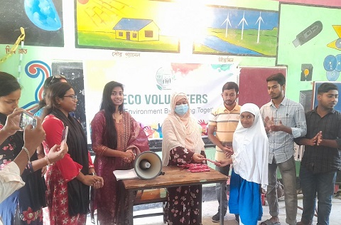 শিশুদের মধ্যে বিশ্ব আবহাওয়া দিবসে সচেতনতামূলক কার্যক্রমে ইকো ভলান্টিয়ার্স