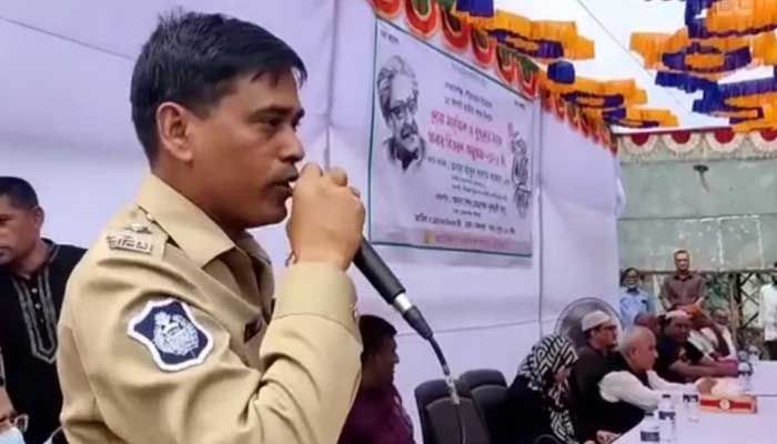 আ’ লীগকে নিজের দল দাবি করে নৌকায় ভোট চাইলেন ওসি