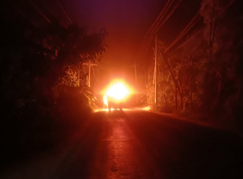 নোয়াখালীতে রড বোঝাই ট্রাকে আগুন