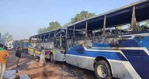 ভোরে দাঁড়িয়ে থাকা ৩ বাসে আগুন নাটোরে