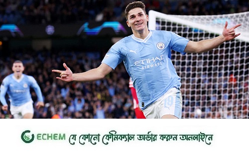 আর্জেন্টাইন আলভারেজের জোড়া গোলে দ্বিতীয় স্থানে ম্যানচেস্টার সিটি