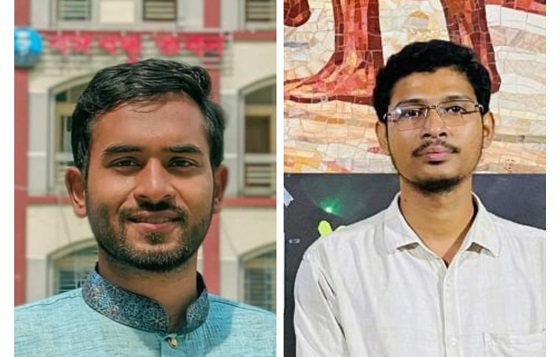 শেকৃবিসাসের নবনির্বাচিত সভাপতি আরাফাত এবং সাধারন সম্পাদক ফরহাদ