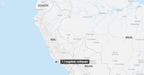 পেরুতে ৭.২ মাত্রার শক্তিশালী ভূমিকম্প