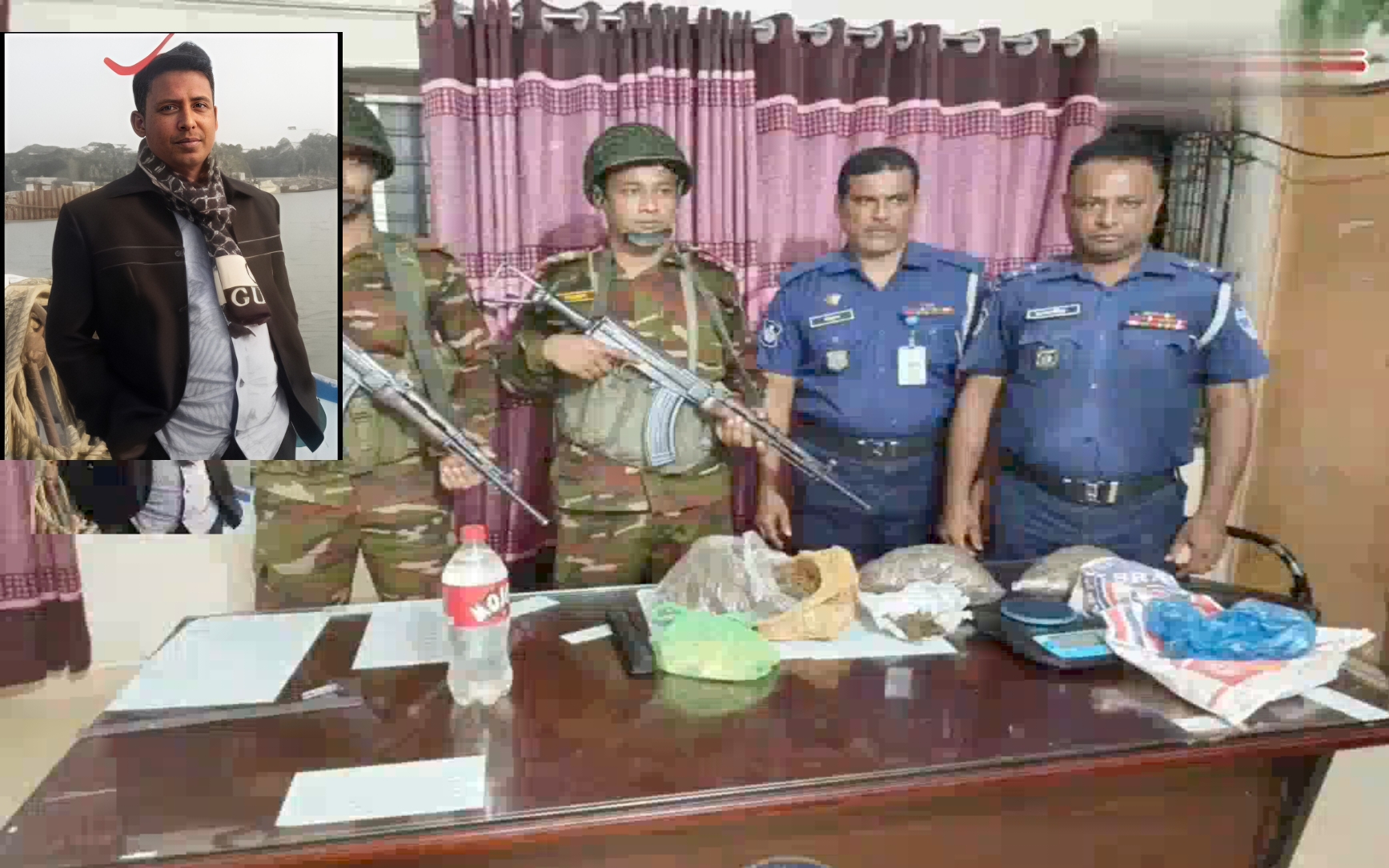 লক্ষ্মীপুরে ইউপি সদস্যের কার্যালয়ে যৌথবাহিনীর অভিযান, মাদক উদ্ধার