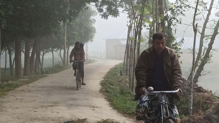 ভোরের শিশির ভেজা ঘাস জানান দিচ্ছে শীতের আগমনী