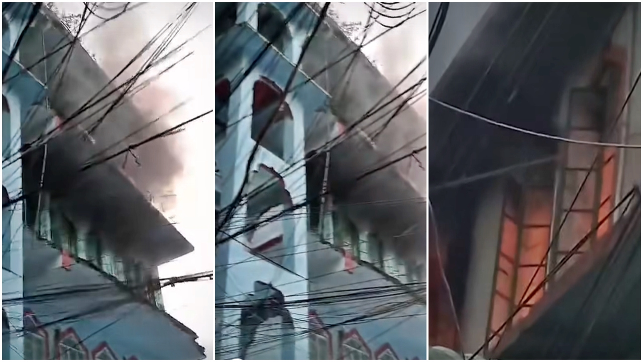 তেজগাঁওয়ে আইপিএস থেকে মসজিদে আগুন