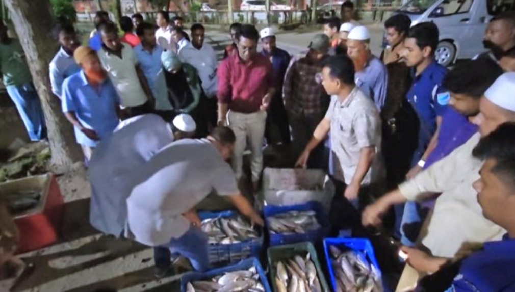 ফরিদপুরে ভ্রাম্যমাণ আদালতের অভিযানে পাঁচ মণ ইলিশ জব্দ