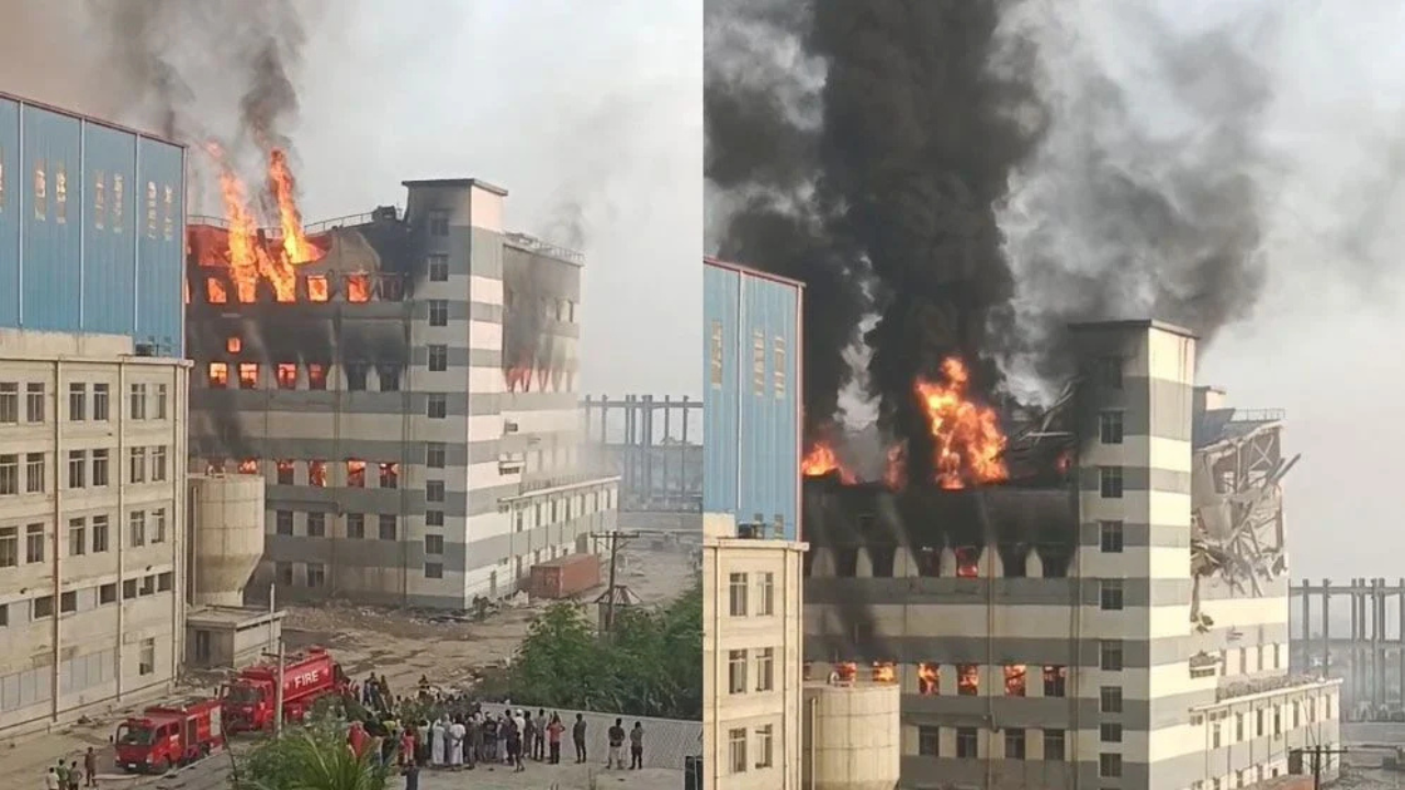 ভয়াবহ আগুনে পুড়ছে মেঘনা গ্রুপের পেপার মিল