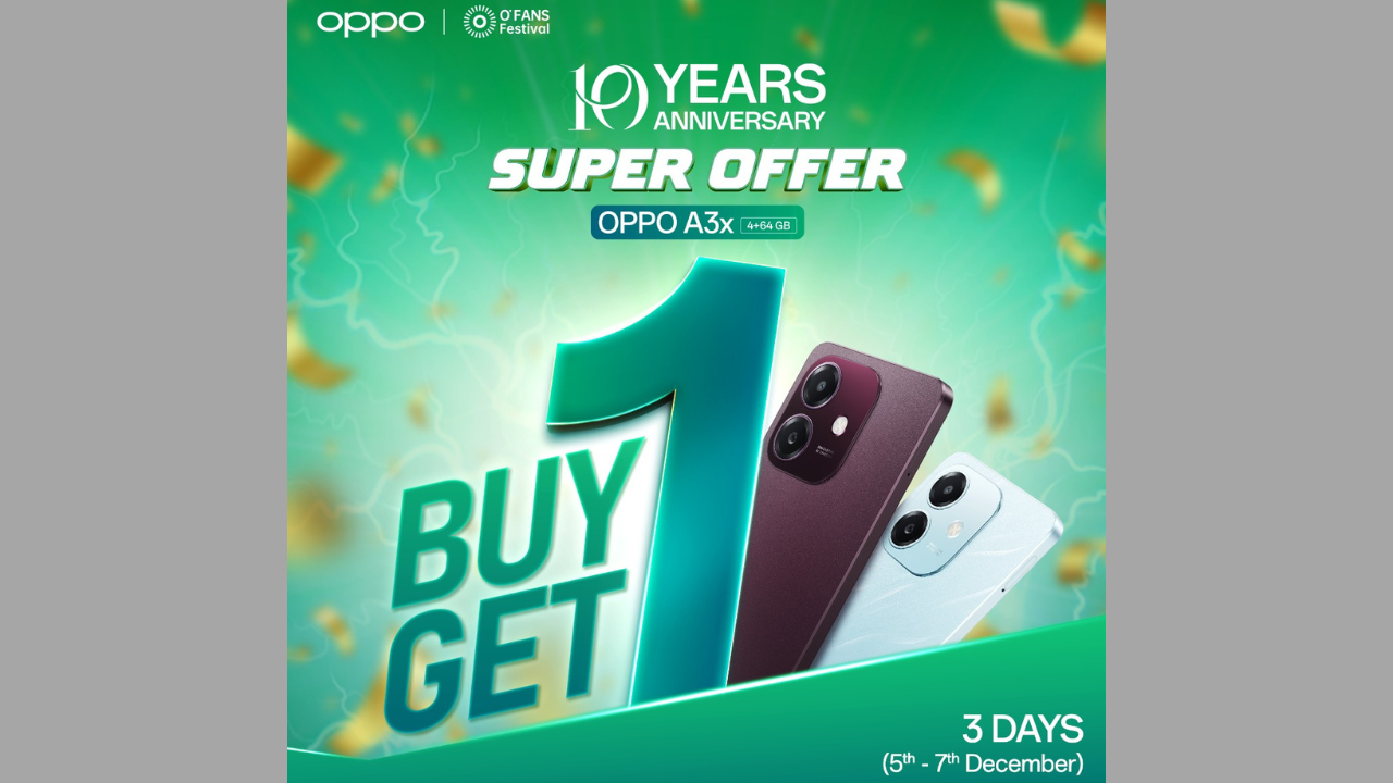 অপো’র ১০ বছর পূর্তি উপলক্ষে এ৩এক্স হ্যান্ডসেটের উপর মূল্যছাড়