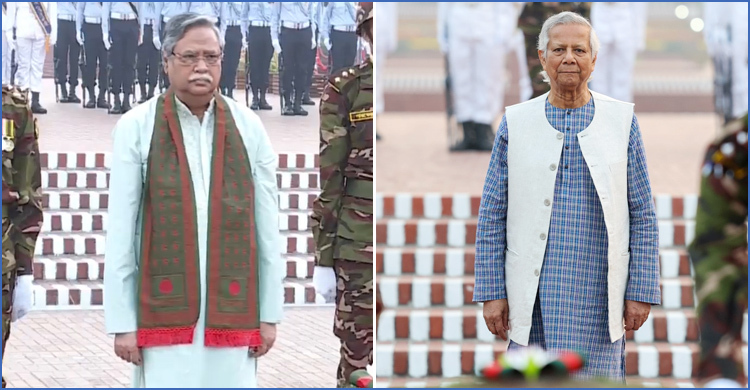 জাতীয় স্মৃতিসৌধে রাষ্ট্রপতি ও প্রধান উপদেষ্টার শ্রদ্ধা