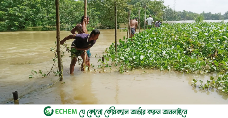 চৌদ্দগ্রামে কানাইল নদীর অবৈধ বাঁশের বেড়া অপসারণ, দ্রুত নামছে উজানের পানি