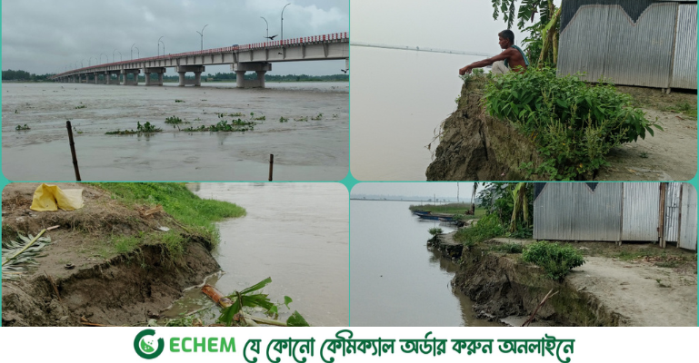 তিস্তা সেতু রক্ষা বাঁধে ধস, বাড়ছে ভাঙন আতঙ্ক