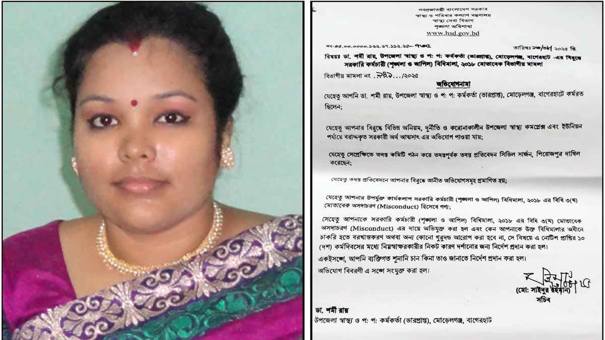 করোনাকালীন সরকারি অর্থ আত্মস্বাতের দায়ে মোরেলগঞ্জের সাবেক স্বাস্থ্য কর্মকর্তা বিরুদ্ধে বিভাগীয় মামলা