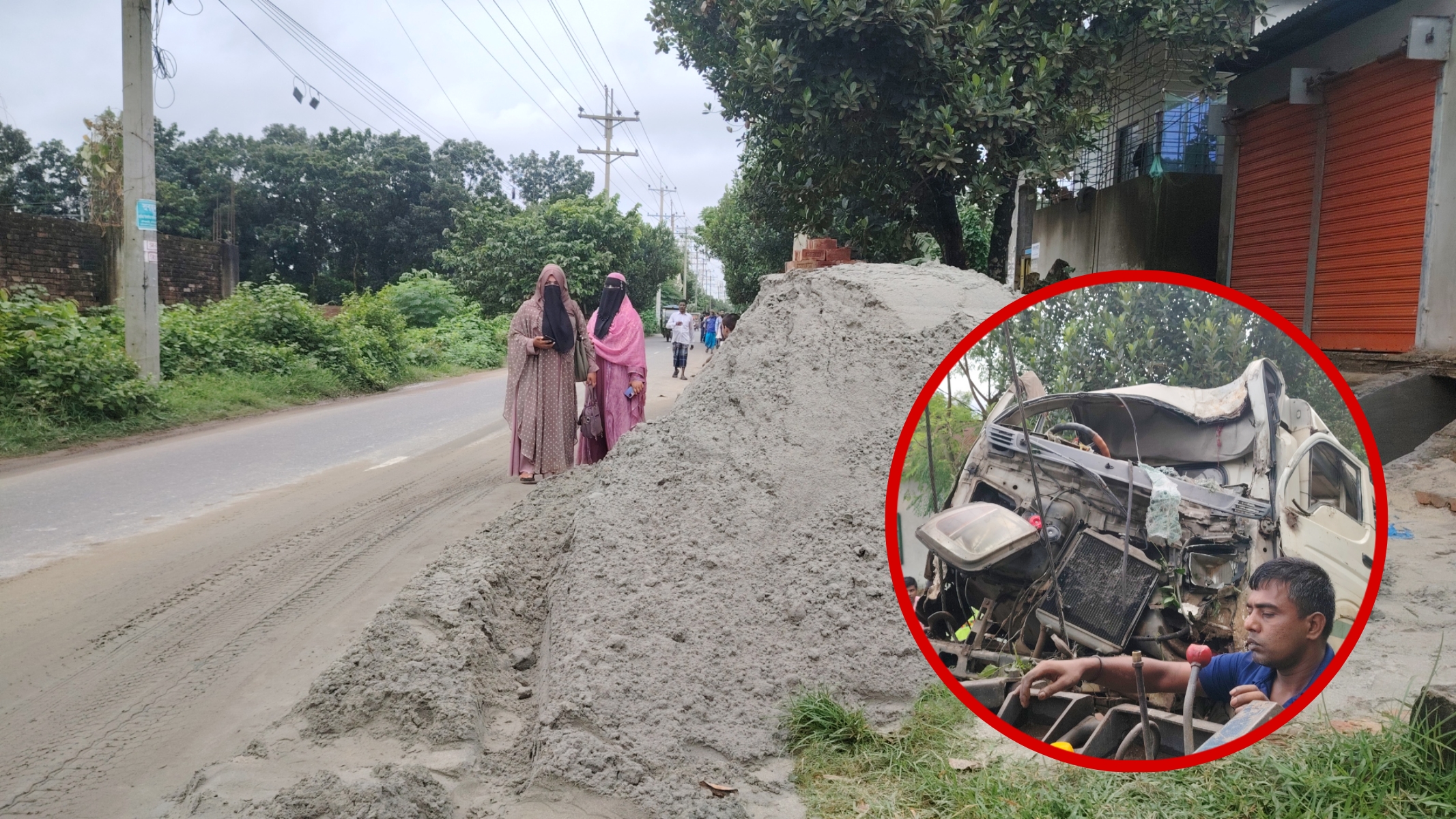 শ্রীপুরে সড়কে বালু ফেলে মৃত্যুর ফাঁদ: নারী শ্রমিক নিহত, আহত ১২