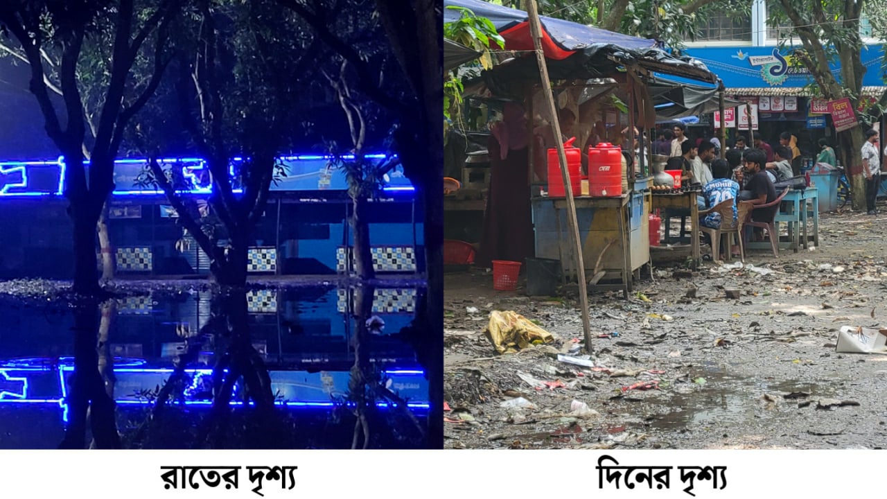 ইবির ঝাল চত্বর: রাতে সুন্দর দিনে ভোগান্তি