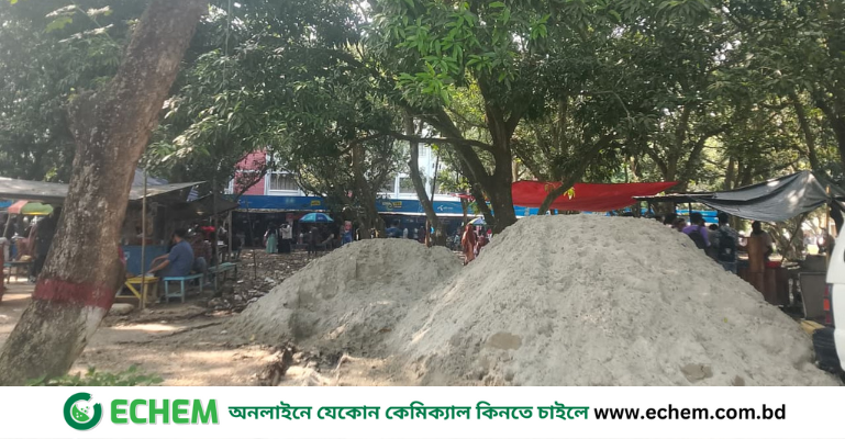 ছাত্রদলের দাবির প্রেক্ষিতে আমবাগানে বালু ফেলা শুরু
