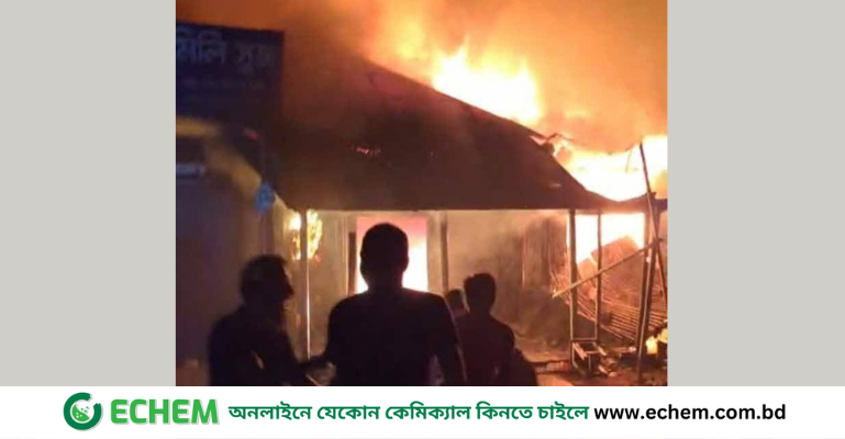 ফরিদপুরে কাদিরদী বাজারে অগ্নিকান্ডে ১৭টি দোকান পুড়ে ছাই