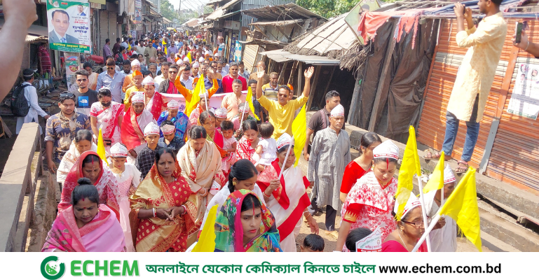 মোরেলগঞ্জে দুর্গাপ্রসন্ন পরমহংসদেবের ১৩৪ তম আবির্ভাব উৎসবে বর্ণাঢ্য মঙ্গল শোভাযাত্রা