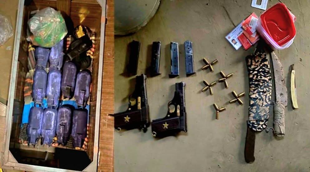 বাঘারপাড়ায় ১০ গ্রেনেড ও ৩ পিস্তল উদ্ধার