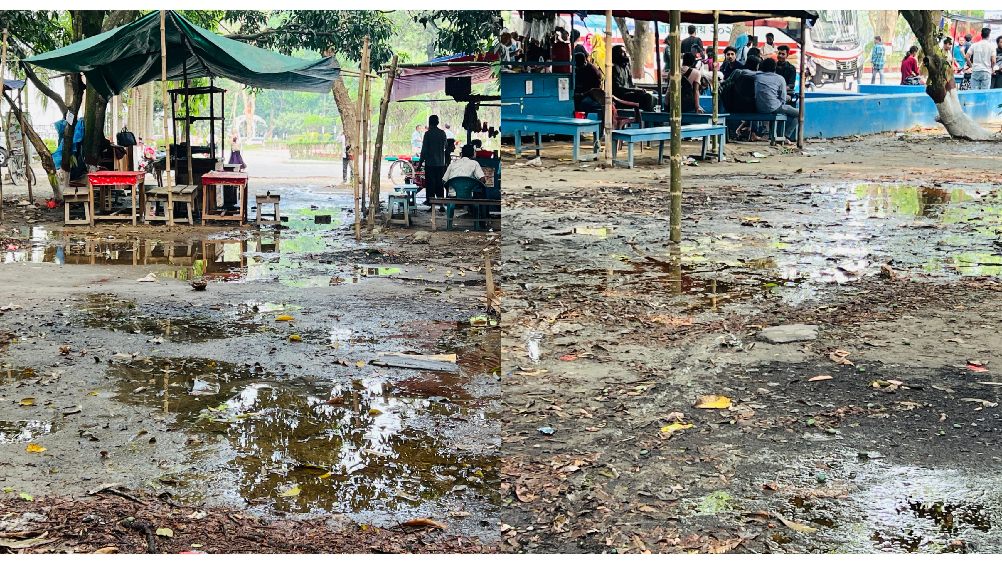 কর্দমাক্ত ইবির ঝাল চত্বরে ফের ভোগান্তি, আশ্বাসে ঝুলে আছে সংস্কার