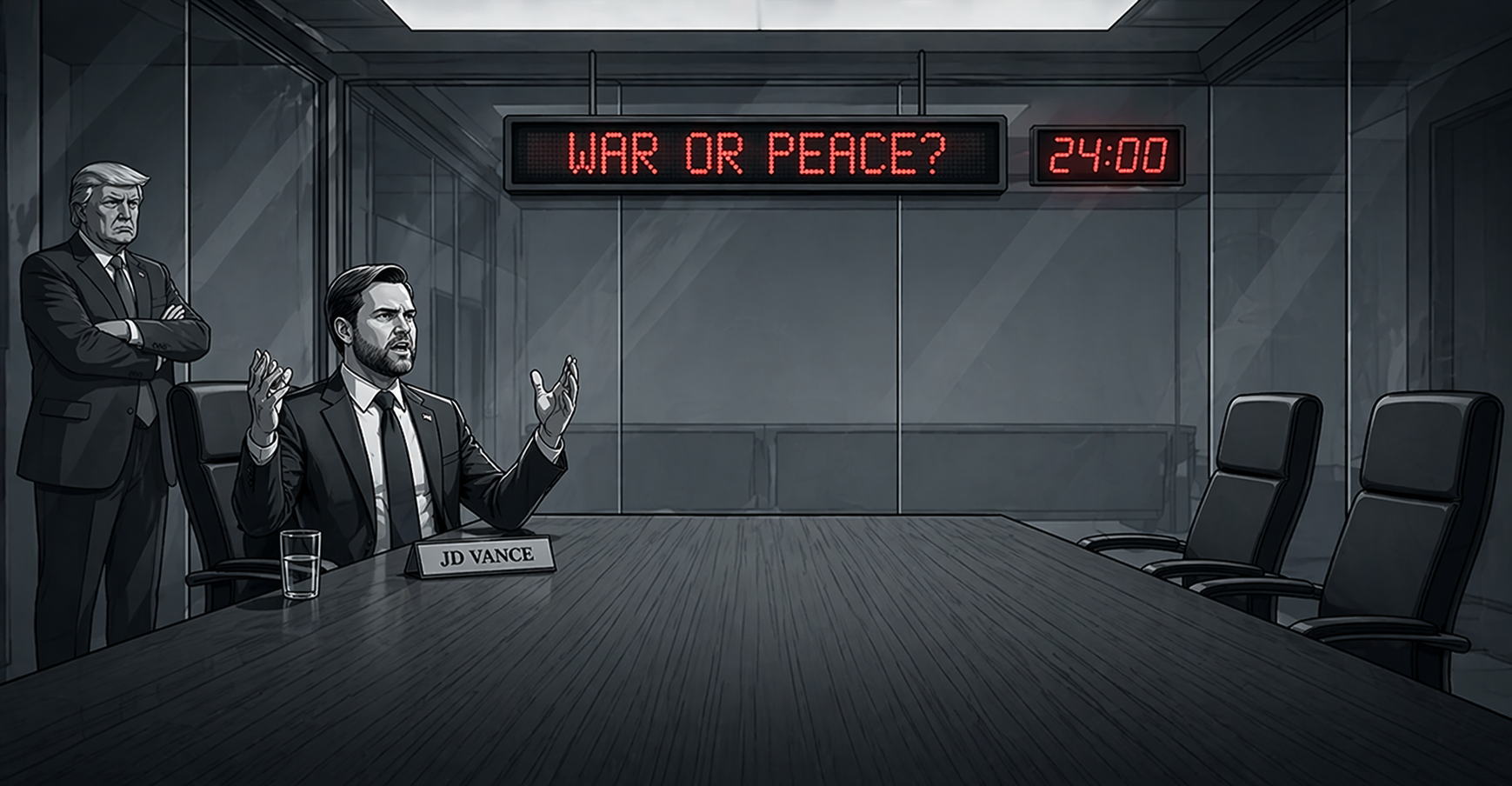 জেডি ভ্যান্সের বিপরীতে টেবিলের ওপারে আপাতত কেউ নেই